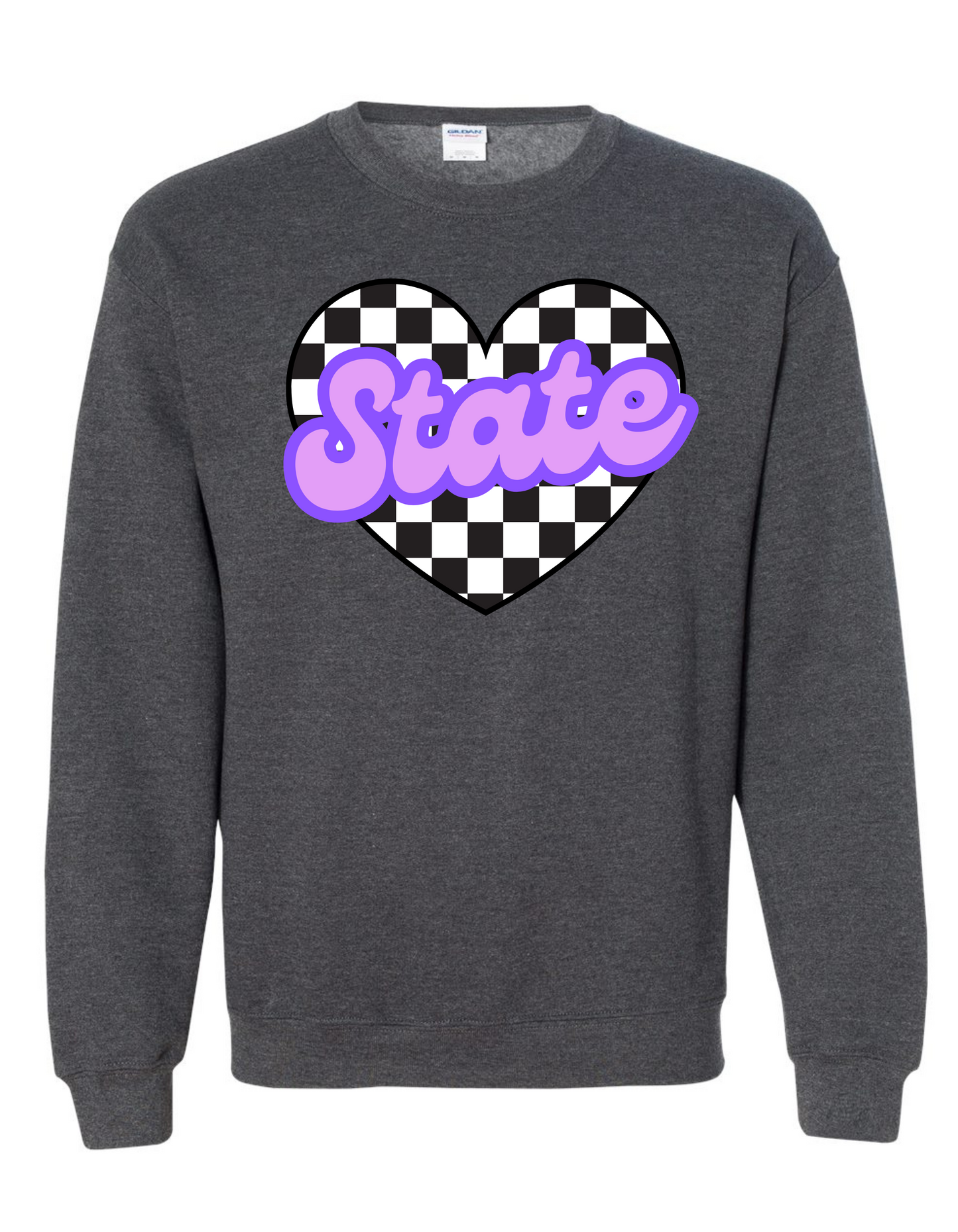 STATE Checkered Heart Sweatshirt