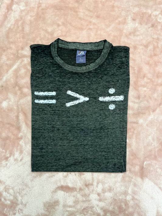Equality is greater Black Acid Wash Tee