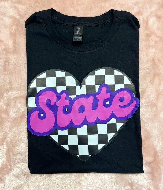 STATE Checkered Heart Tee