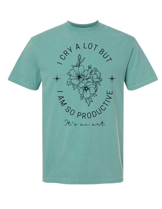 I Cry A lot Seafoam Tee