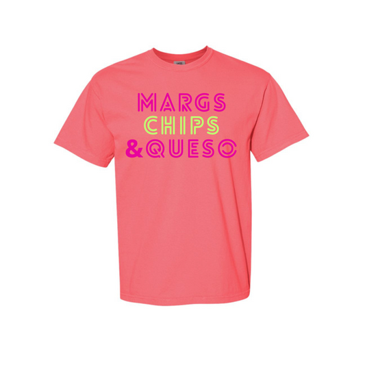 Margs Chips & Queso Watermelon Tee