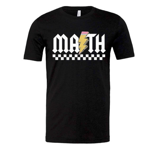 Math Teacher Black Tee