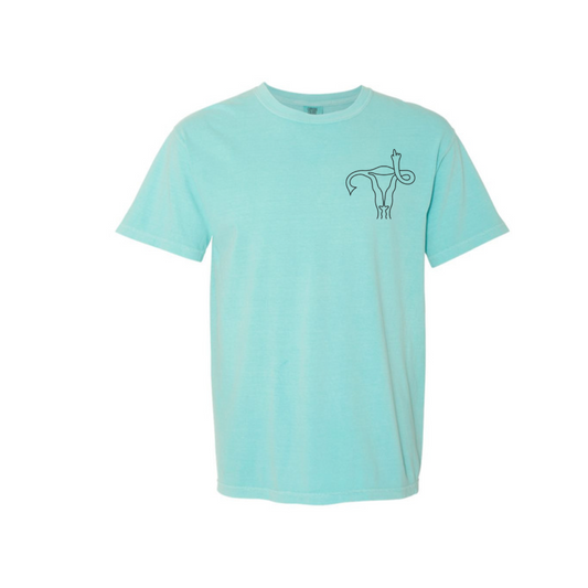 Middle Finger Uterus Pocket size tee