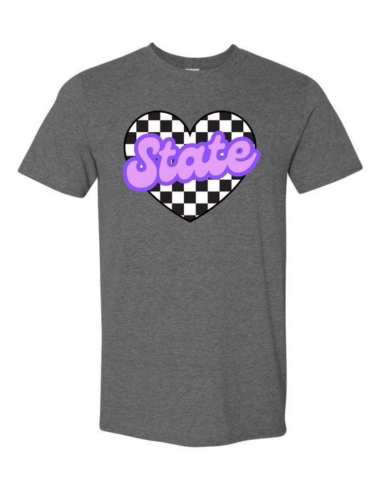 STATE Checkered Heart Tee