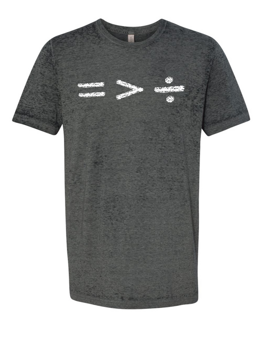 Equality is greater Black Acid Wash Tee