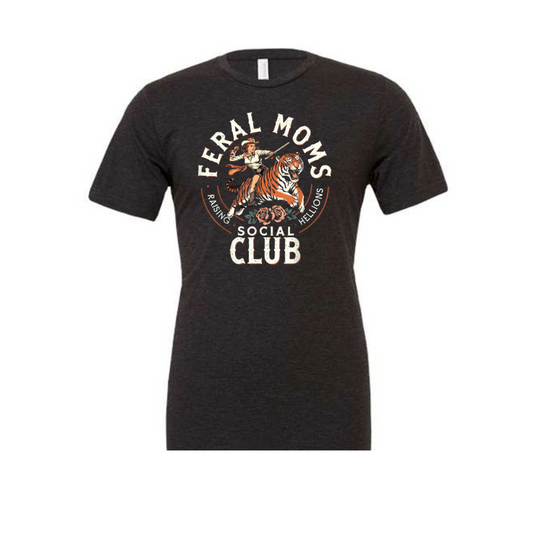 Feral Moms Club Charcoal Black triblend Tee