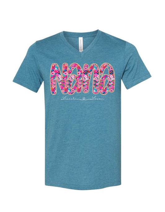 NANA Floral V-Neck Tee