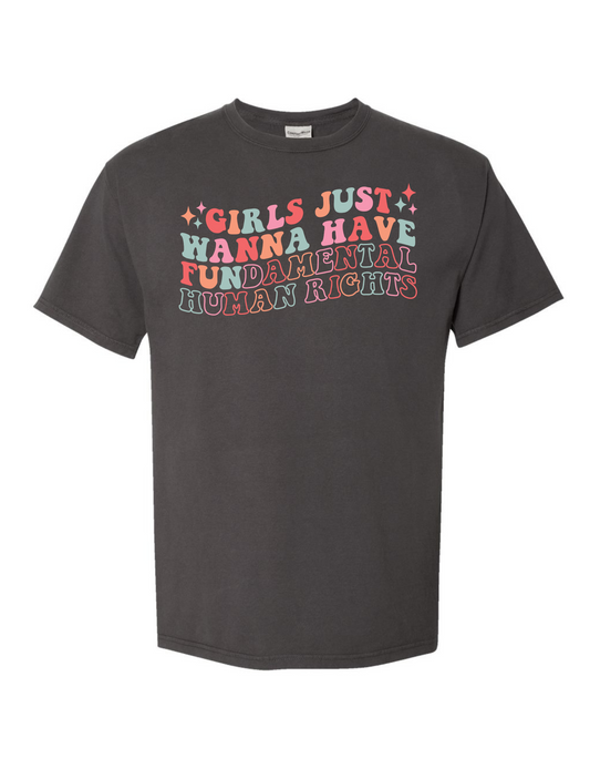 Girls Fundamental Rights graphite tee