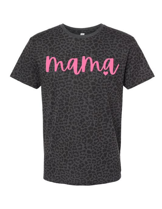 MAMA Heart Leopard Tee
